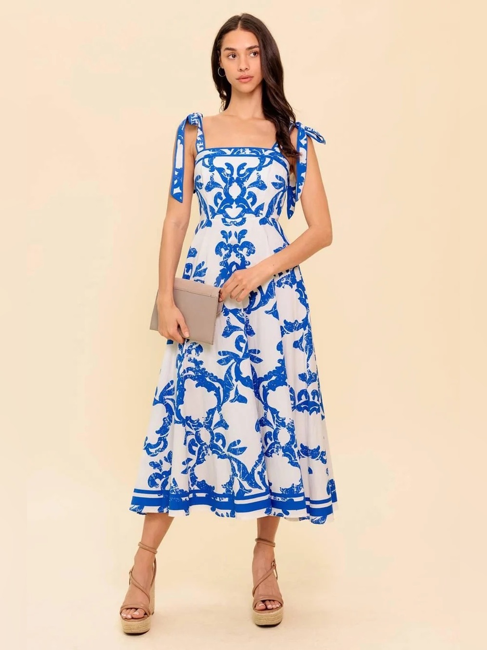 Flying Tomato Adair Passport to the Sun Woven Midi Dress